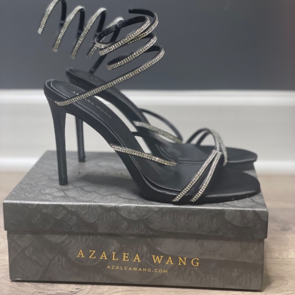 RHINESTONE STILETTO SANDAL IN BLACK - Picture 6 of 8